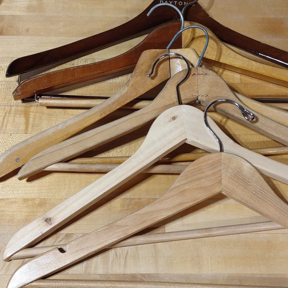 6 Wooden Clothes Hangers